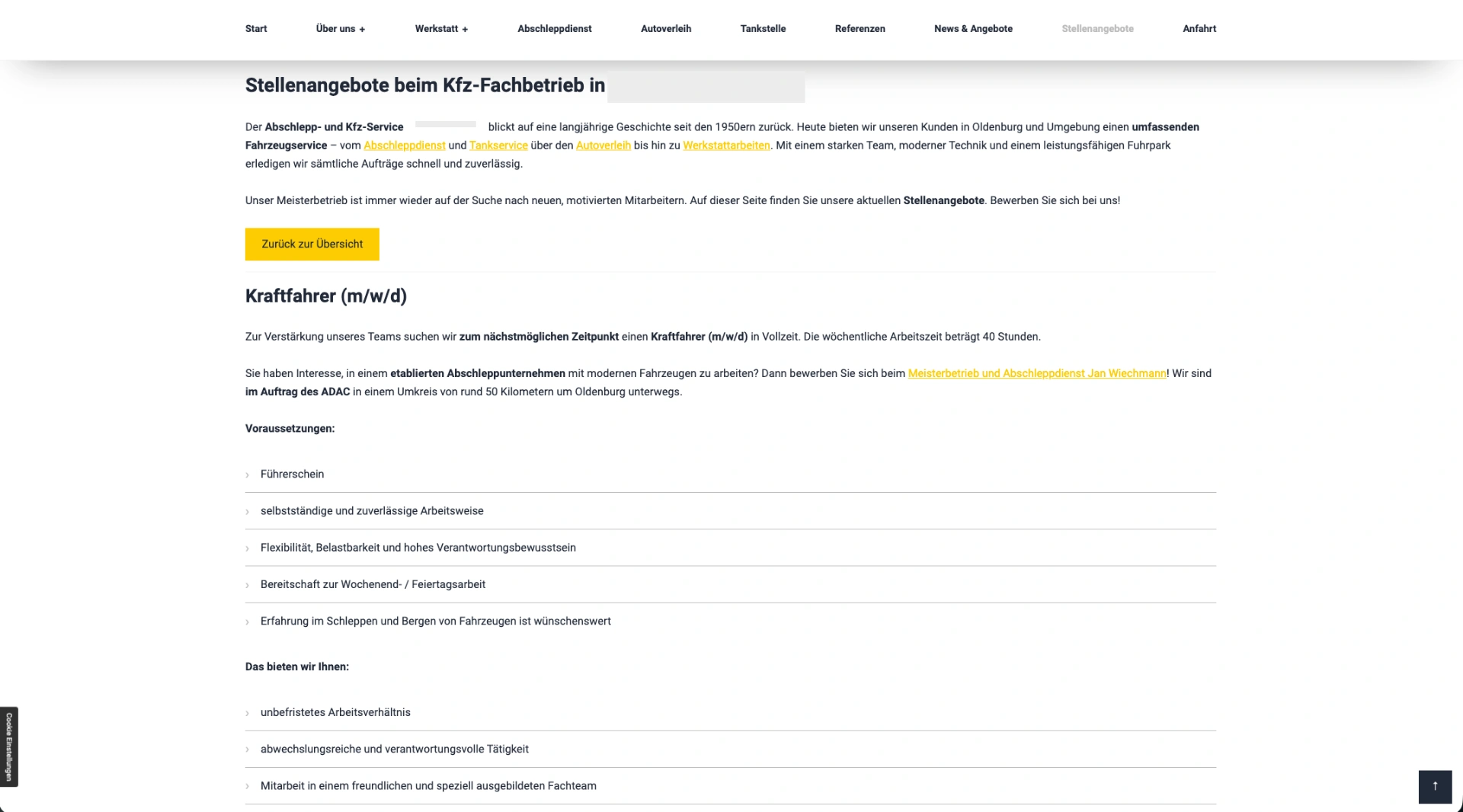 Beispiel einer schlechten Karriereseite ohne Arbeitgebermarke